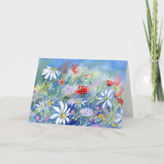 Morning Meadow Blank Notecard Dankeskarte (Vorderseite)