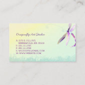 Morning Meadow Dragonfly Elegante Visitenkarten Visitenkarte (Rückseite)