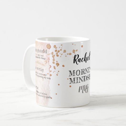 Morning Mindset Personalisierte Schleimhaut Kaffeetasse (Vorderseite Links)