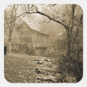 Morning Mist Quadratischer Aufkleber