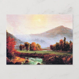 Morning Mist Rising in Plymouth, NH Postkarte