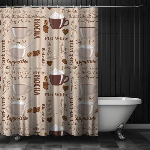 Morning Mocha Latte Coffee Lovers Collage Duschvorhang