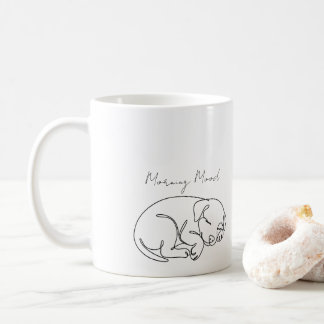 Morning Mood Minimalistischer Schlafhund Becher Kaffeetasse