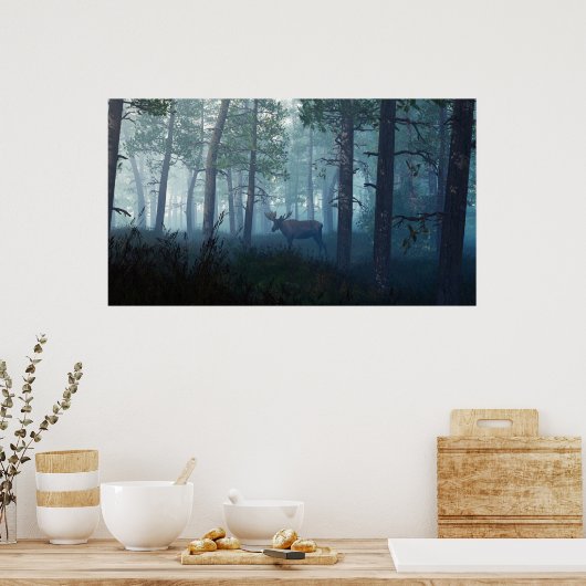 Morning Moose Poster (Küche)