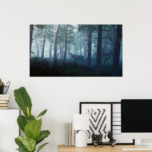 Morning Moose Poster (Heimbüro)