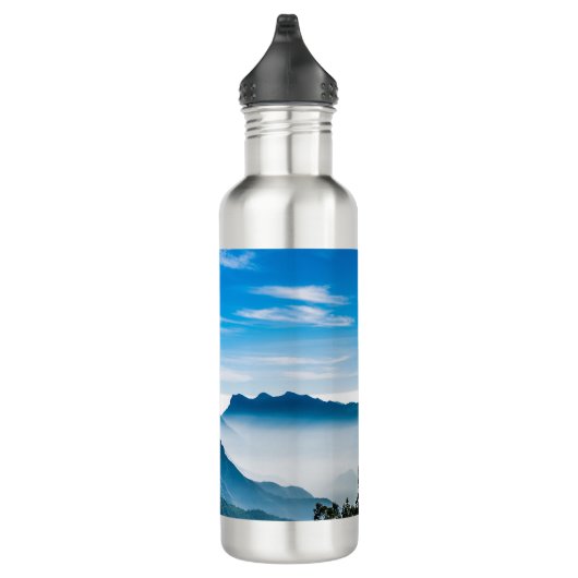 Morning Mountains Nebellandschaft Edelstahlflasche (Rechts)