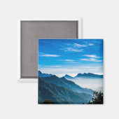 Morning Mountains Nebellandschaft Magnet (Vorderseite/Rückseite)