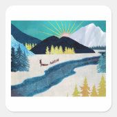 Morning Musher Quadratischer Aufkleber (Vorderseite)