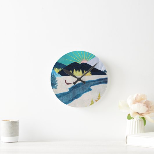 Morning Musher Runde Wanduhr (Zuhause)