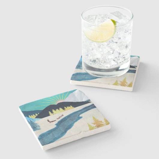 Morning Musher Steinuntersetzer (Seitenansicht)