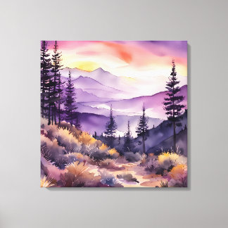 Morning nebel Smokey Mountains Wasserfarbe Leinwanddruck