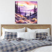 Morning nebel Smokey Mountains Wasserfarbe Leinwanddruck (Insitu (Schlafzimmer))