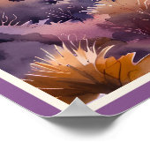 Morning nebel Smokey Mountains Wasserfarbe Poster (Ecke)