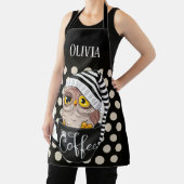 Morning Owl Black Tan Polka Dots Custom Schürze (InSitu)