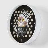 Morning Owl Black Tan Polka Dots Uhr (Winkel)