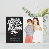 Morning Person 25. Dezember Funny Holiday Foto Karte (Stehend Vorderseite)