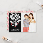 Morning Person 25. Dezember Funny Holiday Foto Karte (Vorderseite/Rückseite Beispiel)