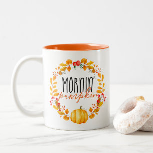 Morning Pumpkin Fall Wasserfarbe Kaffee Tasse