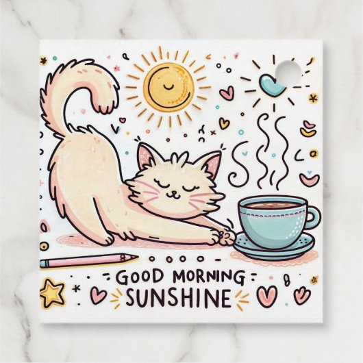 "Morning Purfection" Geschenkanhänger (Rückseite)