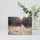 Morning Rangoli Art at Baale Mane! Postkarte (Stehend Vorderseite)