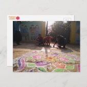 Morning Rangoli Art at Baale Mane! Postkarte (Vorne/Hinten)
