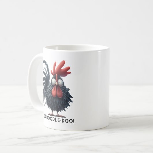 Morning Rooster - Fock-a-doodle-doo! Kaffeetasse (Vorderseite Links)