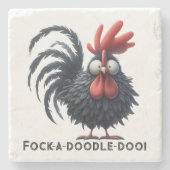 Morning Rooster - Fock-a-doodle-doo! Steinuntersetzer (Vorderseite)