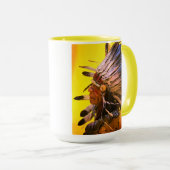 "Morning Sky" native chief original art Tasse (VorderseiteRechts)