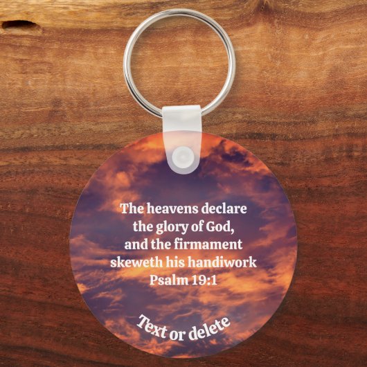 Morning Sky Psalm 19:1 Inspirational Schlüsselanhänger (Vorderseite)