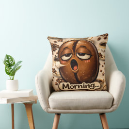 Morning, sleepy coffee bean funny relatable coffee kissen