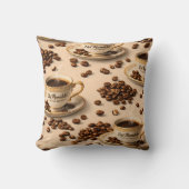 Morning, sleepy coffee bean funny relatable coffee kissen (Vorderseite)