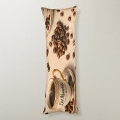 Morning, sleepy coffee bean funny relatable coffee seitenschläferkissen (Rückseite (Vertikal))