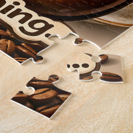 Morning, sleepy coffee bean funny relatable jigsaw puzzle