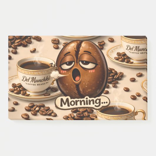 Morning, sleepy coffee bean funny relatable post post-it klebezettel (Vorderseite)