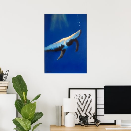 Morning Song Humpback Whale Underwater Poster (Heimbüro)