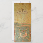 MORNING STAR , antik-gelb-grün Einladung (Rückseite)