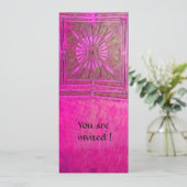 MORNING STAR , antike rosa Veilchen Einladung (Stehend Vorderseite)