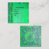 MORNING STAR Green Quadratische Visitenkarte (Vorne/Hinten)