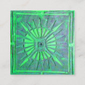 MORNING STAR Green Quadratische Visitenkarte (Rückseite)