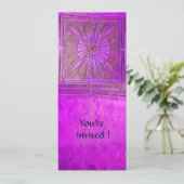 MORNING STAR , leuchtend violett rosa Einladung (Stehend Vorderseite)
