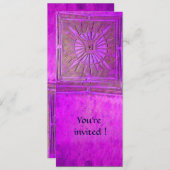 MORNING STAR , leuchtend violett rosa Einladung (Vorne/Hinten)