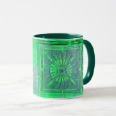 MORNING STAR Pawnee Native American Green Monogram Tasse (VorderseiteRechts)