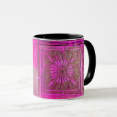 MORNING STAR Pawnee Pink Fuchsia Black Monogram Tasse (VorderseiteRechts)