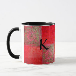 MORNING STAR Pawnee Red Green Black Monogram Tasse