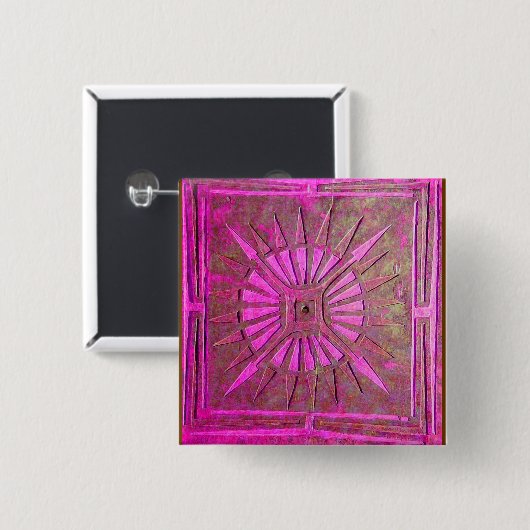 MORNING STAR Pink Fuchsia Button (Vorne & Hinten)