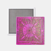 MORNING STAR, rosa Veilchen Magnet (Vorderseite/Rückseite)