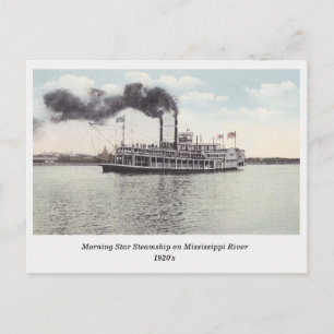Morning Star Steamship auf Mississippi alte Postka Postkarte