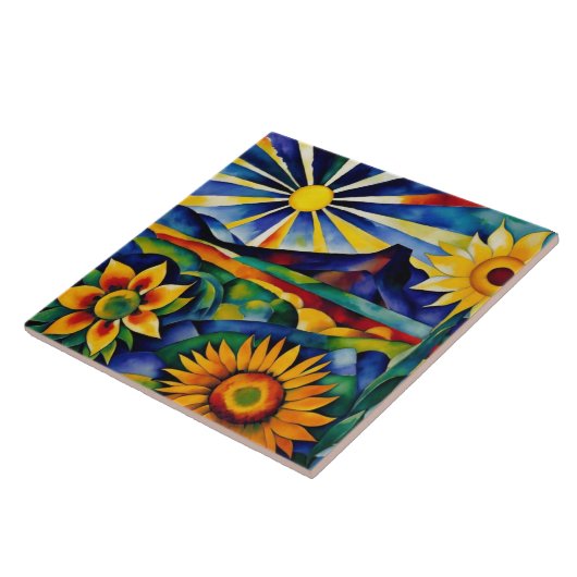 Morning Sunblumen Fliese (Seite)