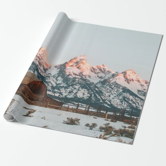 Morning Sunrise Cabin Grand Teton Nationalpark Geschenkpapier (Ungerollt)