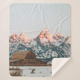 Morning Sunrise Cabin Grand Teton Nationalpark Sherpadecke
